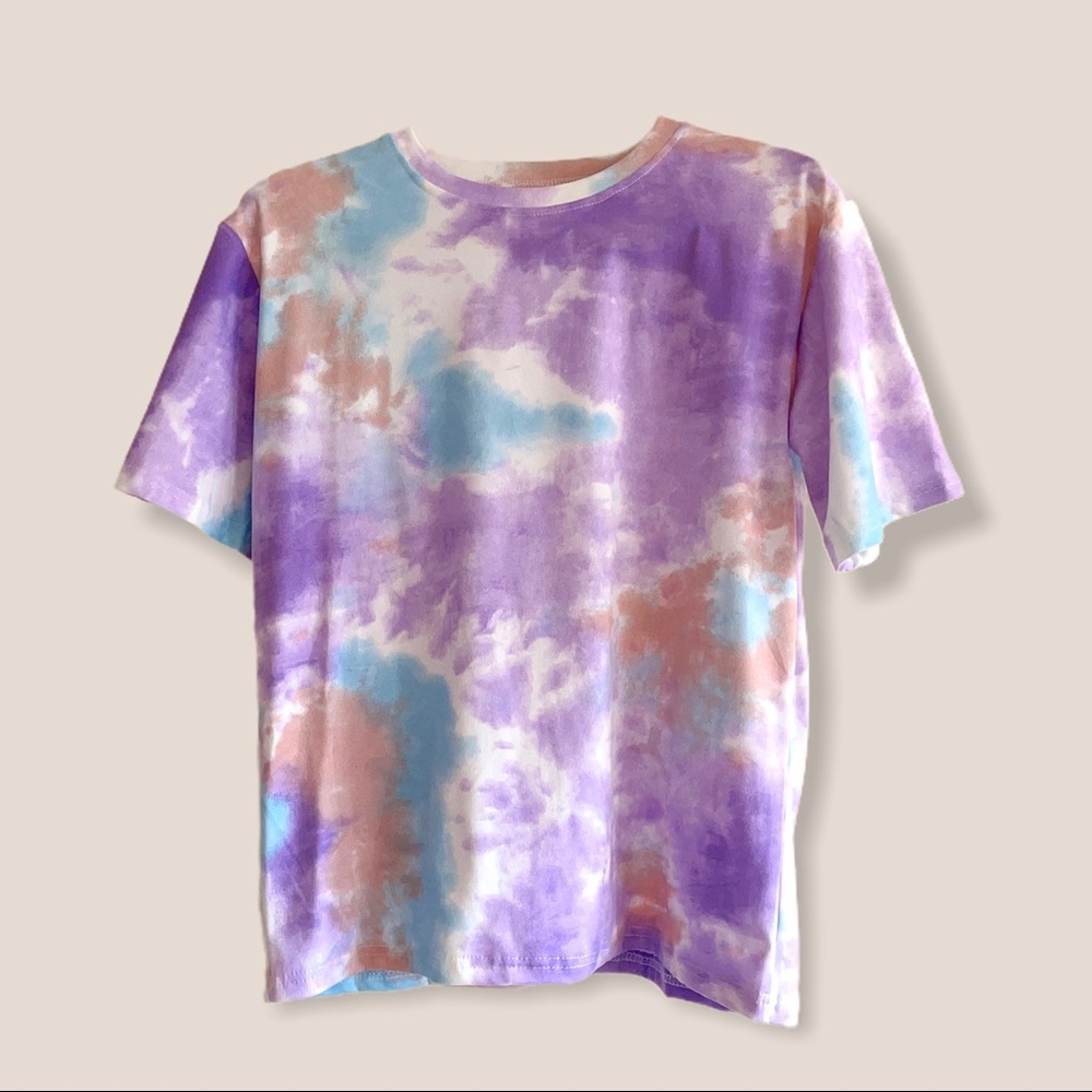 Purple and Blue and Coral Tie Dye T-Shirt